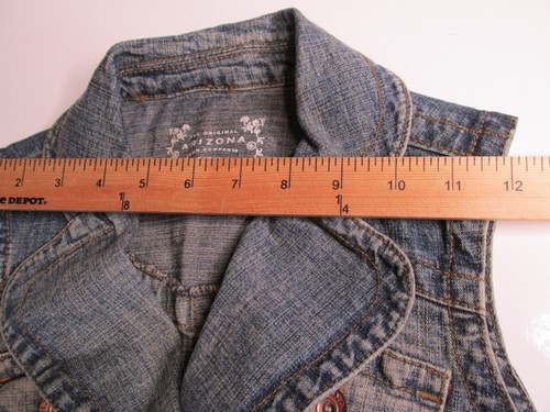NWT ARIZONA JEAN CO Denim Vest Women Junior Size Small Flap Pockets VINTAGE - Picture 12 of 15