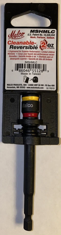 Malco C-RHEX 4" Dual Sided (1/4" & 5/16") Reversible Magnetic Hex Driver, MSHMLC - Image 2 of 4