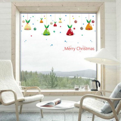 2x Wandtattoo Aufkleber Deko Vitrine Wand Wand WEIHNACHTEN GLOCKEN 144x75cm