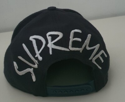 SS15 Supreme x Yankees x 47 brand navy 5-panel cap hat Rare