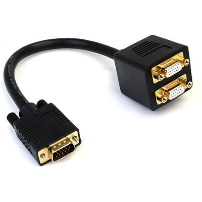 StarTech.com 1 ft. VGA to VGA Splitter Cable - M/F Dual Monitor Video Cable Spli