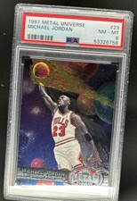 1997-98 Skybox Metal Universe Michael Jordan #23 Bulls PSA 8
