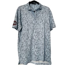 G/FORE Men's Golf Polo Shirt Star Print Sz L Performance