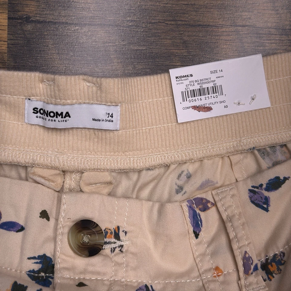 Pantalones Cortos Sonoma Ultracomfort Cintura Mujer 14 Tostado Utilidad Elastizados Nuevos  Foto 3 de 4