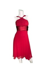 Vintage Y2K Connected Petite Red Midi Prom Dress Size 4P