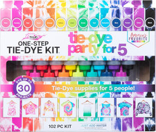 One-Step Tie-Dye Kit Party for 5, Large Party Activity, Arts Crafts Gift, Vibr