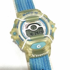 CASIO Baby-G Extreme BG-340 Quartz Watch Skeleton Case Blue Hook-and-Loop Band C