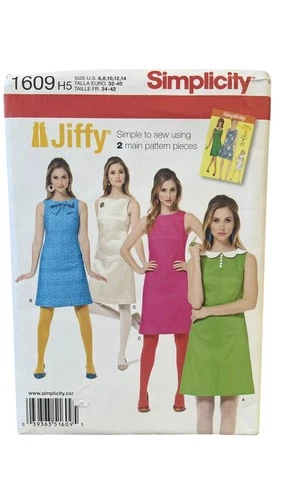 Simplicity 1609 Misses Dress Sewing Pattern Size 6-14 Jiffy Style