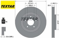 2X Bremsscheibe Textar 92306503 2 Bremsscheiben Vorderachse Vorne