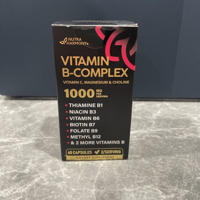 Vitamin B-complex Vitamin C, Magnesium & Choline 1000 mg per serving 60 capsules
