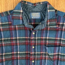 Vintage 80's Pendleton Shirt 100 Virgin Wool Plaid Flannel L