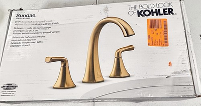 #ad KOHLER Sundae R28797 4D 2MB 8quot; Bathroom Faucet Vibrant Moderne Brass *Perfect* $80.47