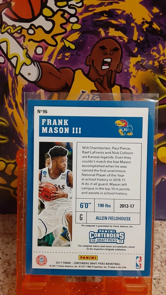 2017-18 Contenders Draft FRANK MASON III College Ticket Autograph Rookie Auto - Image 2 of 2