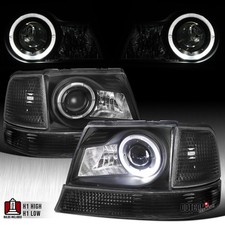 Black Fit 1998-2000 Ford Ranger Led Halo Projector Headlightscorner Signal Lamp