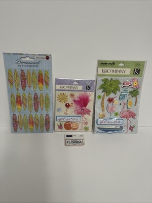 Scrapbooking Stickers Florida/ Beach Dimensional 4-pks. (43) Total