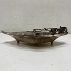 Vintage Silver-Tone Metal Footed Dish Art Nouveau Floral Berry Design — photo 2