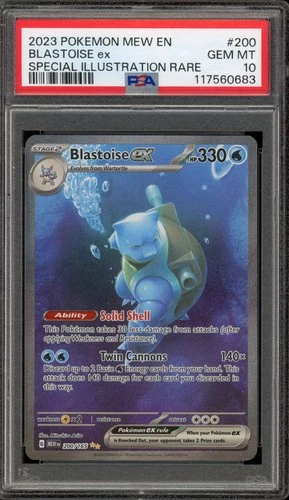 Pokemon Blastoise ex 151 MEW EN Special Illustration Rare #200 PSA 10 Gem Mint