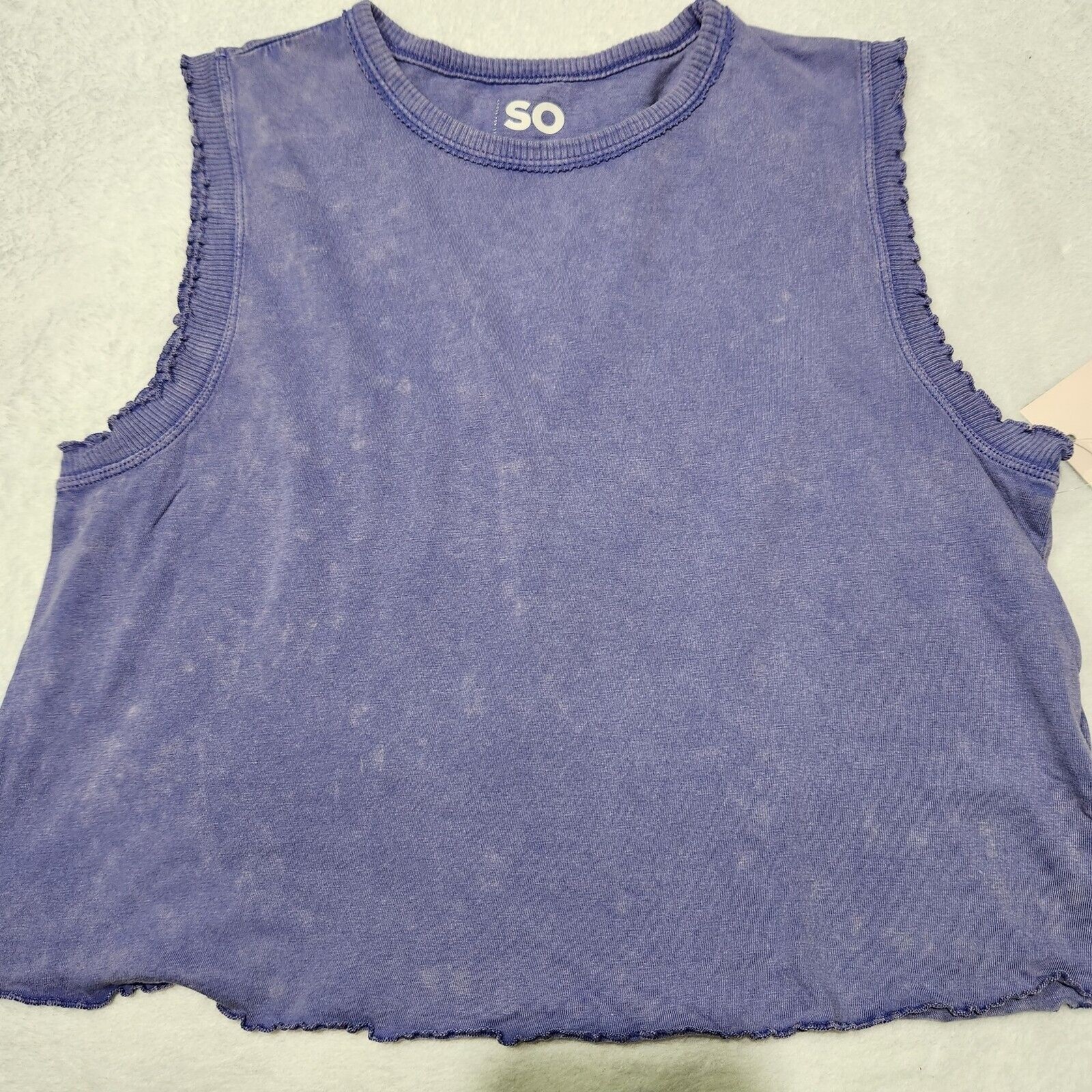 SO Brand Tank Top Juniors Size Medium Tie Dye Purple Soft  Crop