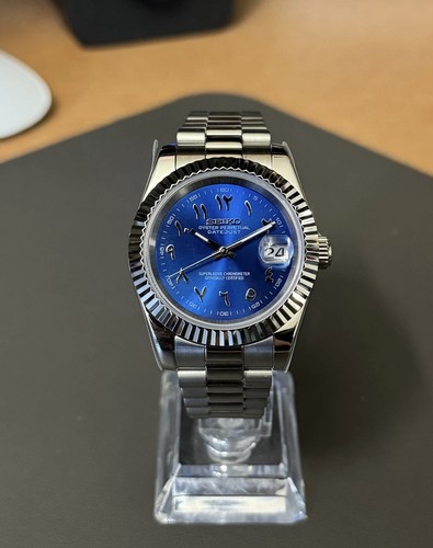 Seiko Mod Stainless Aqua NH35 I blaues Zifferblatt mit Presidential-Armband - Bild 2 von 5