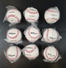 Lot of 9, Wilson A1015 NFHS Baseballs Red/White/Black