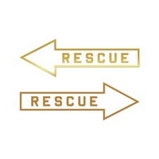 Rescue Arrow Sticker Die Cut Chrome Mirror Gold Silver Oil Slick Rainbow