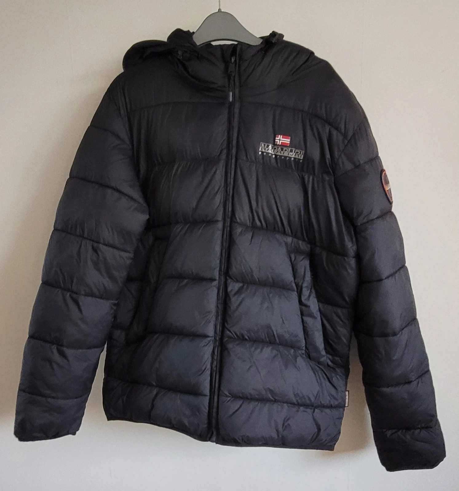 Napapijri Mens Black Puffer Coat Down Jacket Size M