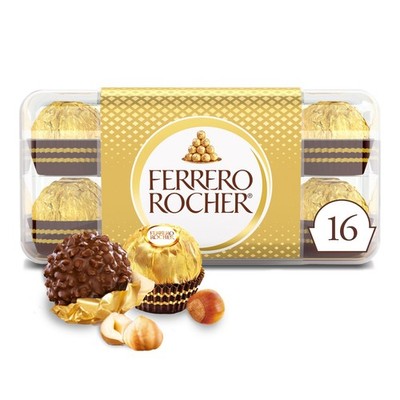 BestBy11/25 Ferrero Rocher Hazelnut Milk Chocolate Gift Box 7oz 16pcs