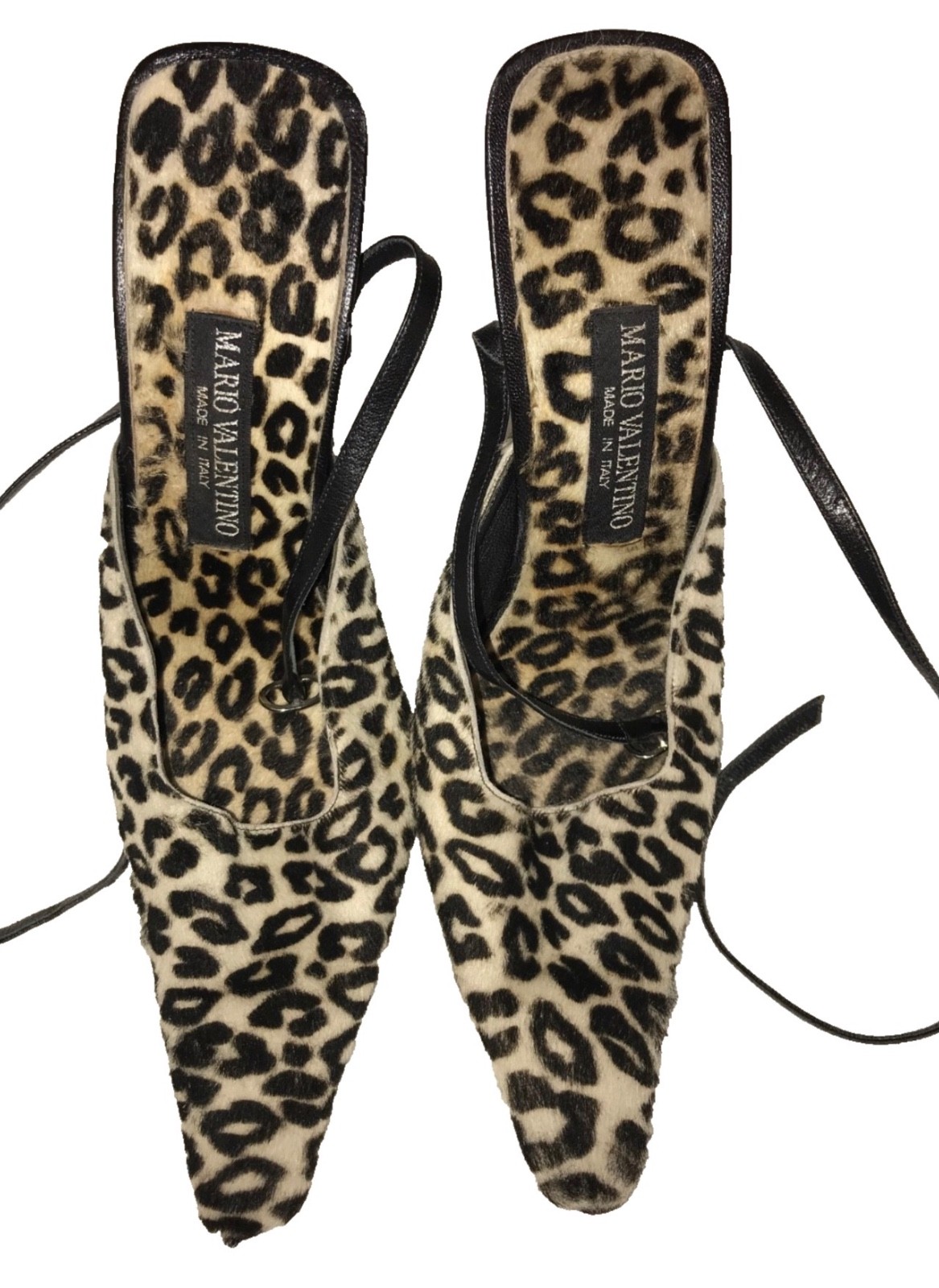 Mario Valentino Itali Leopard Print Calf Hair square Toe Stiletto Heels Shoes 40 thumbnail 12