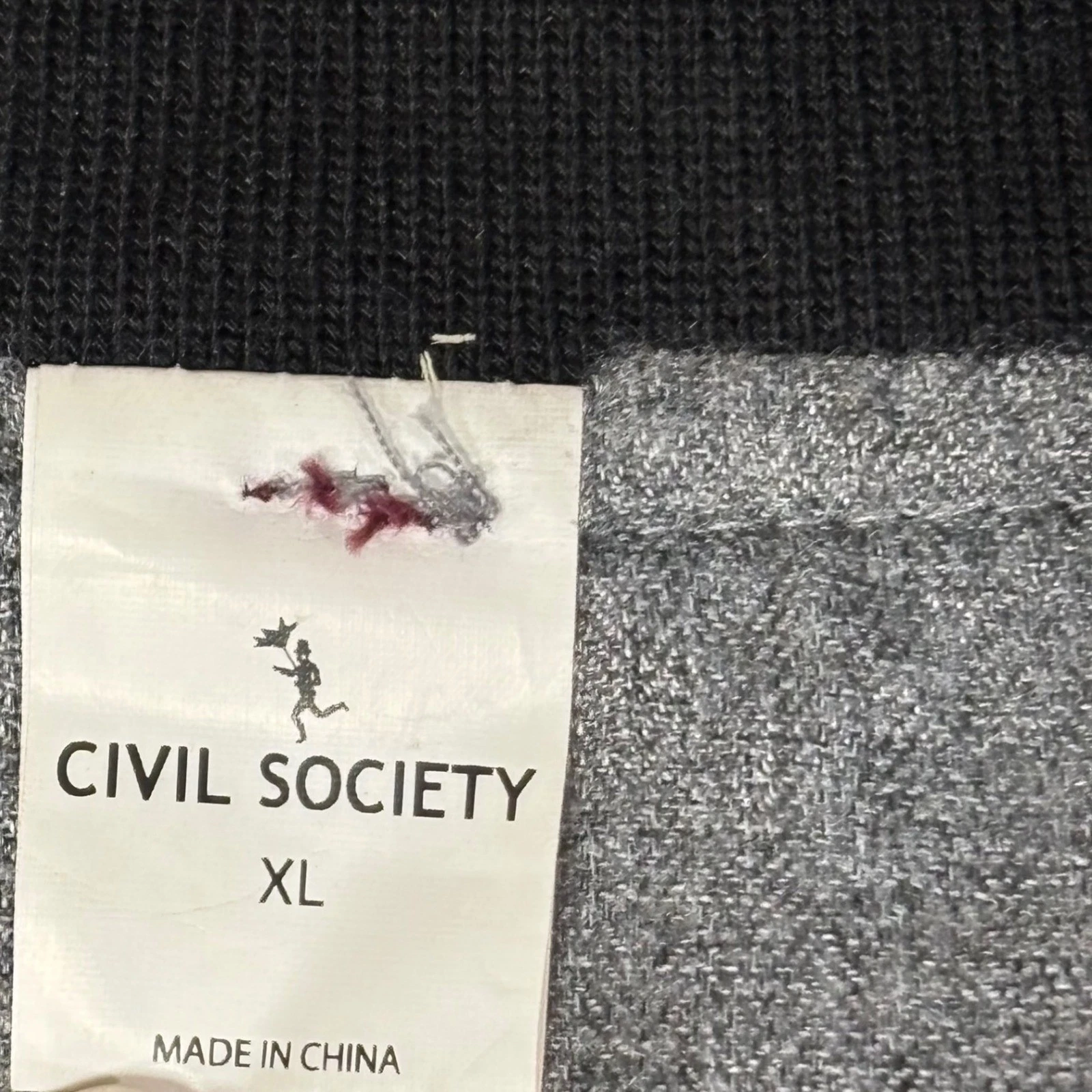 Civil Society Reversible Bomber Jacket Burgundy Grey Mens Size XL Polyester image 2
