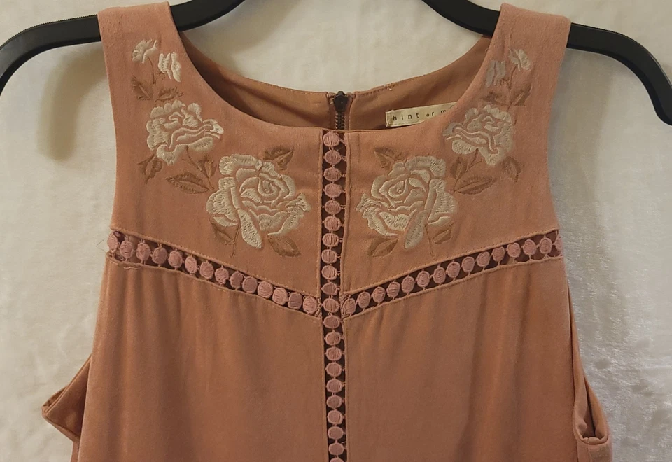 Womens Dress XL Faux Suede Mauve Rose Above Knee By Hint Of Mint Juniors  - Image 2 of 4