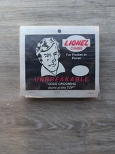 Lionel Pocket Hair Combs 5" Black Flex Rubber Unbreakable Vintage Retail Barber