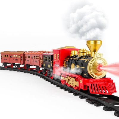 Elektrische Dampfzug Spielzeug,Eisenbahn Elektrisch mit 3-Wege-Spray Dampf mi...