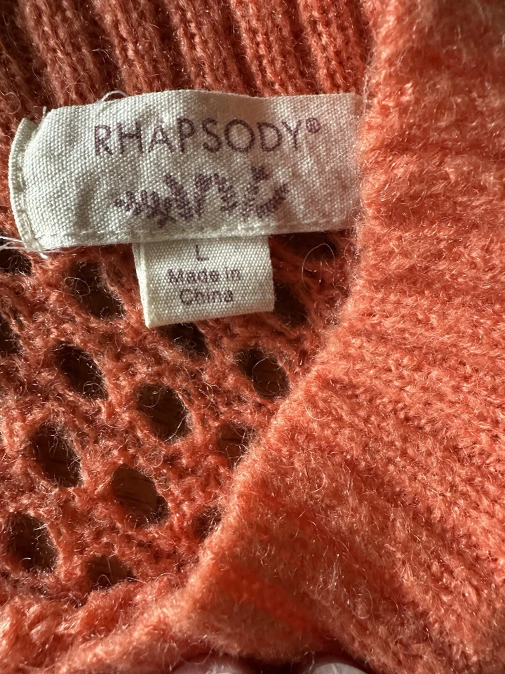 SUÉTER DE PUNTO ABIERTO RAPSODY PRIMAVERA CORAL TALLA L Foto 2 de 3