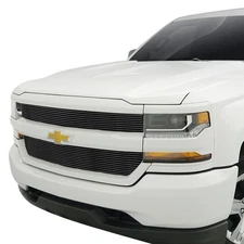 For Chevy Silverado 1500 LD 19 2-Pc Black 8x6 mm Horizontal Billet Main Grille