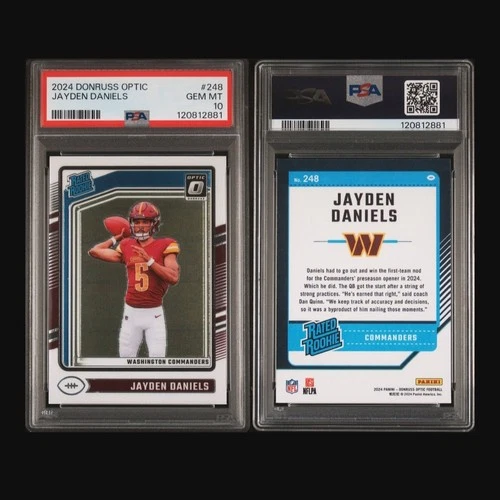 PSA 10 Jayden Daniels RC 2024 Panini Donruss Optic Rated Rookie #248
