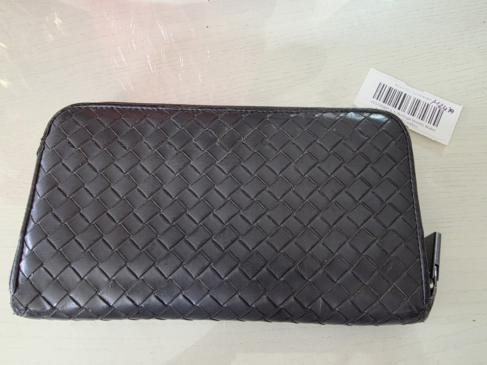 Bottega Veneta Intrecciato Woven Black Leather Zip-Around Long Wallet thumbnail 13