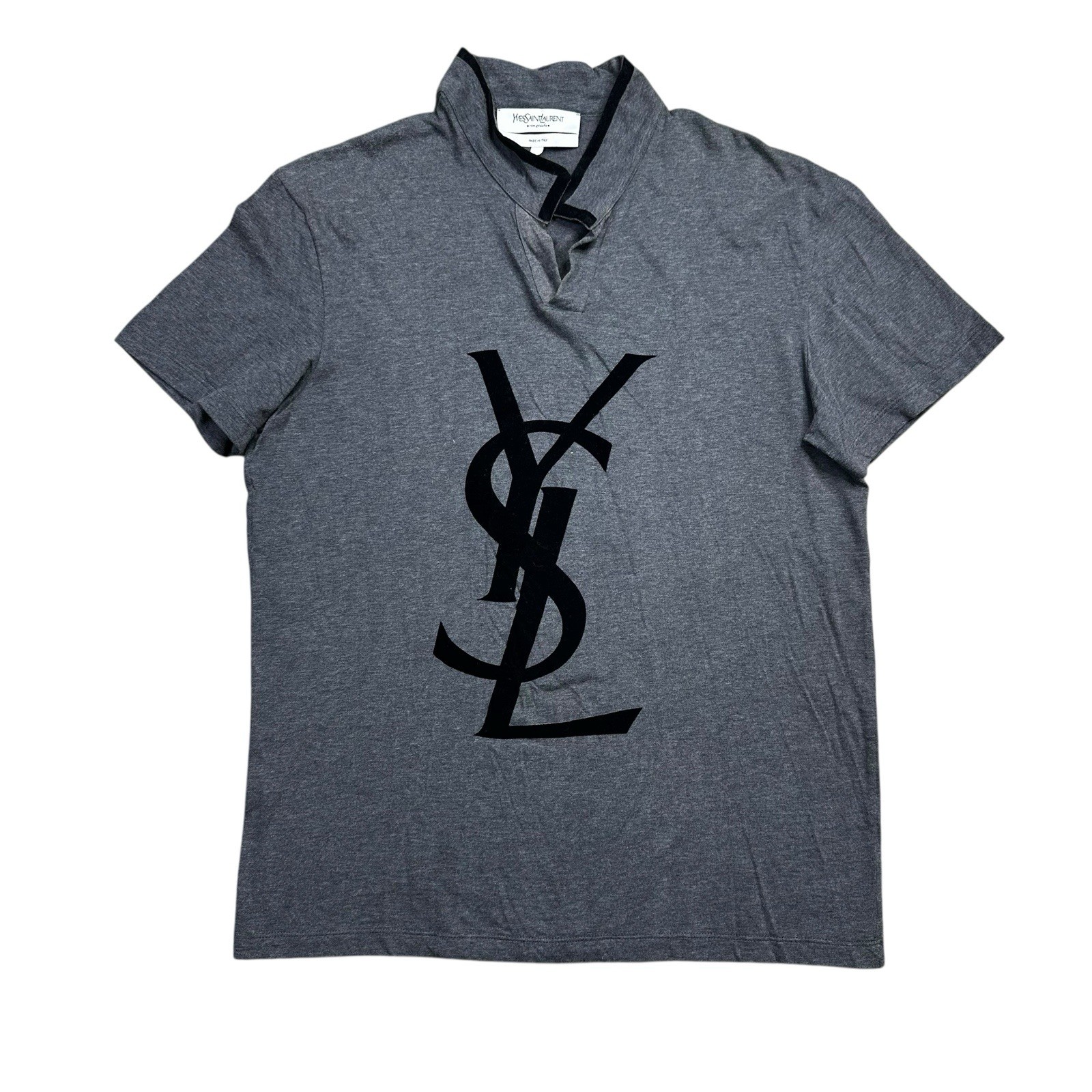 Yves Saint Laurent YSL Polo Camicia Vintage Designer Made in Italy Adulto Taglia Large