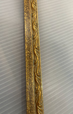 7/8" Ornate Gold with Red Brushed Panel Picture Frame Moulding 18 1/2 ft