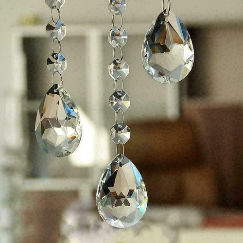 10X Glass Crystal Prism Tear Drop Pendant Chandelier Decoration DIY 63mm - Imagen 5 de 10