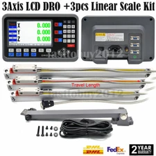 18" & 20" & 40" Linear Scale Encoder 3 Axis Digital Readout DRO Display Kit US