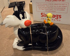 3 Section Sylvester And Tweety Cookie Jar Mint Condition Original Box Six Flags — photo 7