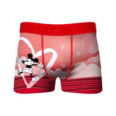 Crazy Boxers Mickey Mouse Heart Boxer Briefs Red