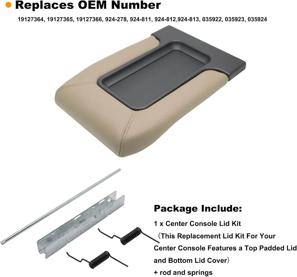 For 99-07 Chevy Avalanche Suburban Tahoe GMC Sierra 19127364 Center Console Lid - Изображение 3 из 4