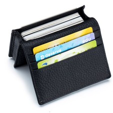 RFID Mens Slim Front Pocket Wallet Genuine Leather Bifold ID/Credit Card Holder
