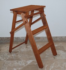 Scala Scaletta Pieghevole 3 Gradini Sgabello Scaletto LEGNO FAGGIO ITALY