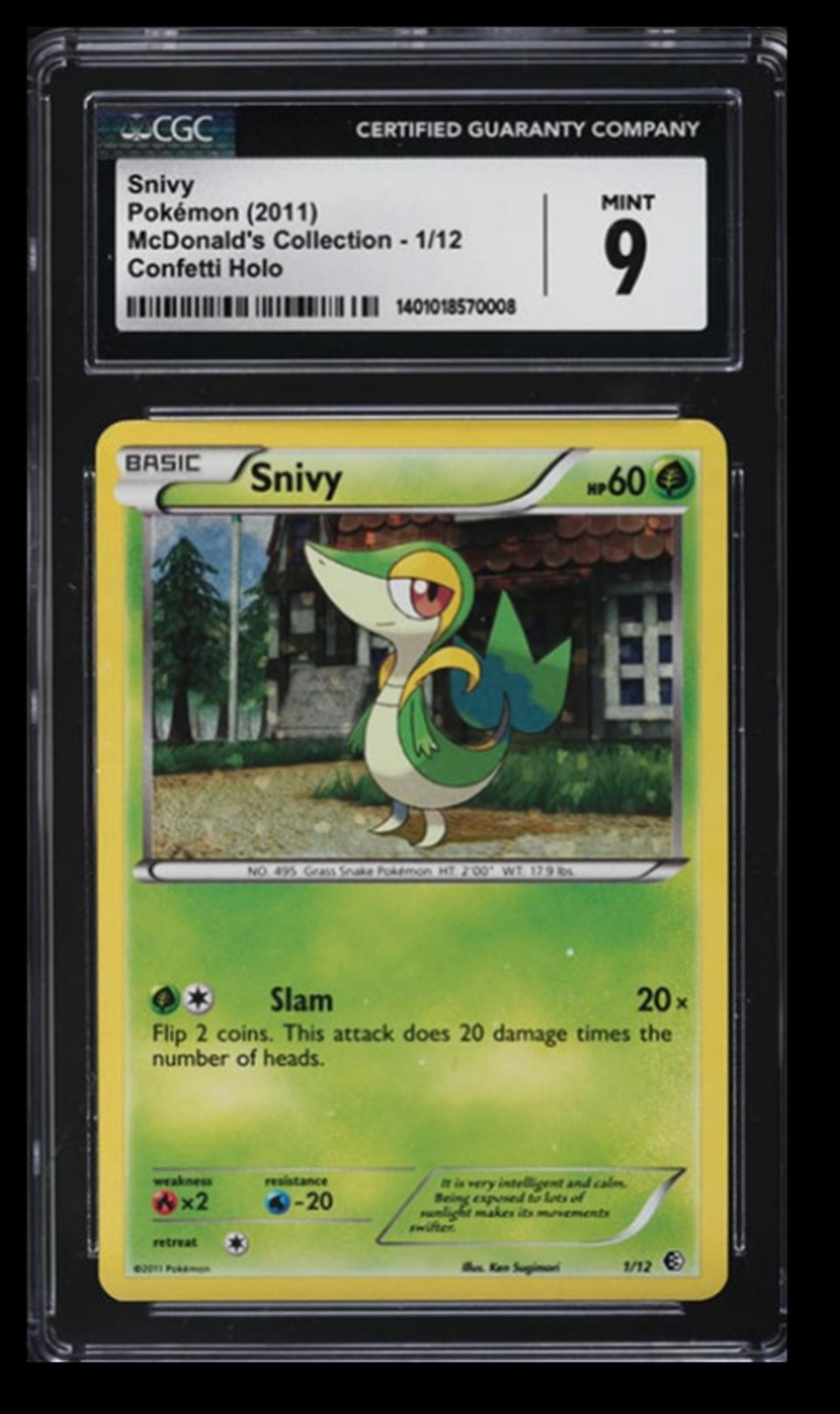 2011 Pokemon McDonald's Collection Snivy CGC 9 English #1/12 Confetti Holo