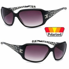Vintage Womens Square Polarized Eyewear Sunglasses UV Protect Black Frame