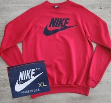 Vintage 80s Nike Blue Tag Center Logo Swoosh Crewneck Sweatshirt XL Raglon