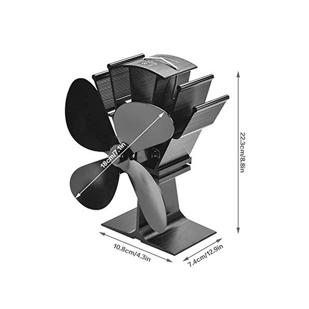 COMBIUBIU Wood Stove Fan 4 Blade Fireplace Fan for Wood Burning Stove,Heat  Po... | eBay