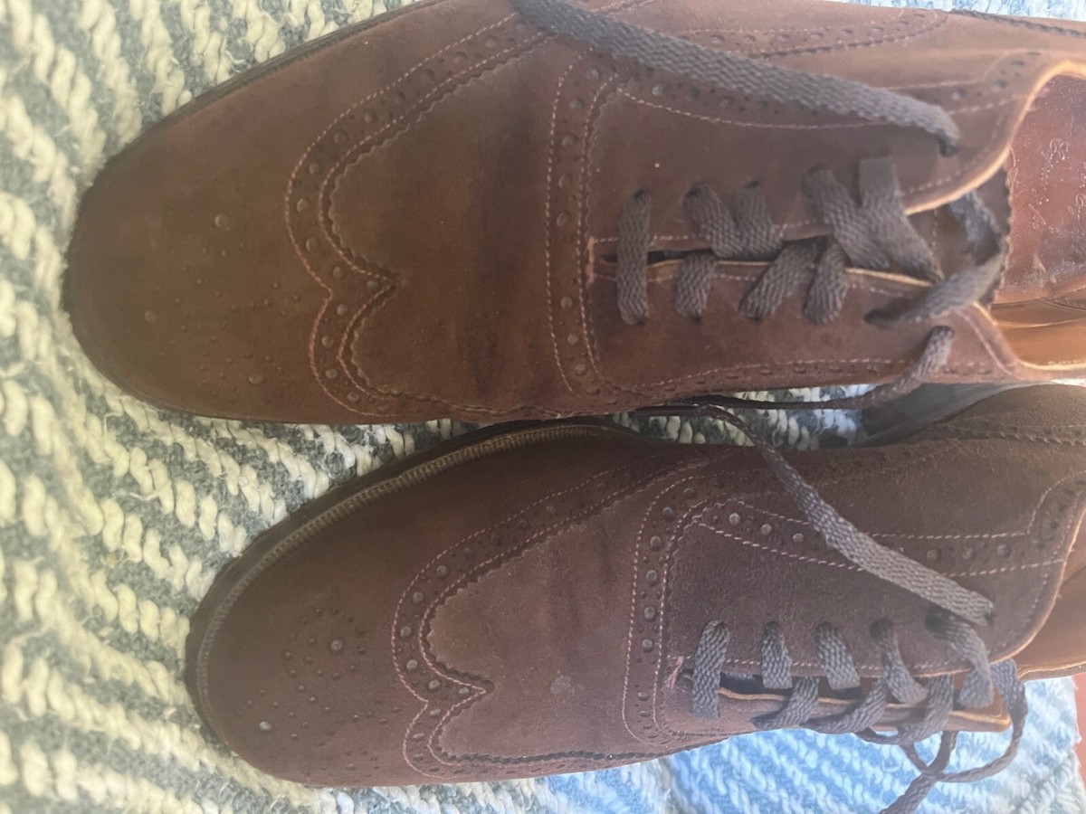 Britches of Georgetown Men’s 9.5 Oxford Brown Made In England Brown Leather Shoe britches of georgetown shoes men made in England. Brown Cap  main image 2